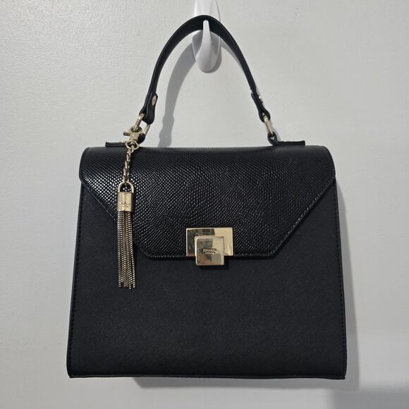 Dune London Handbags - Dune London - Purse - Two-way Top Handle Snake Print Structured - Black